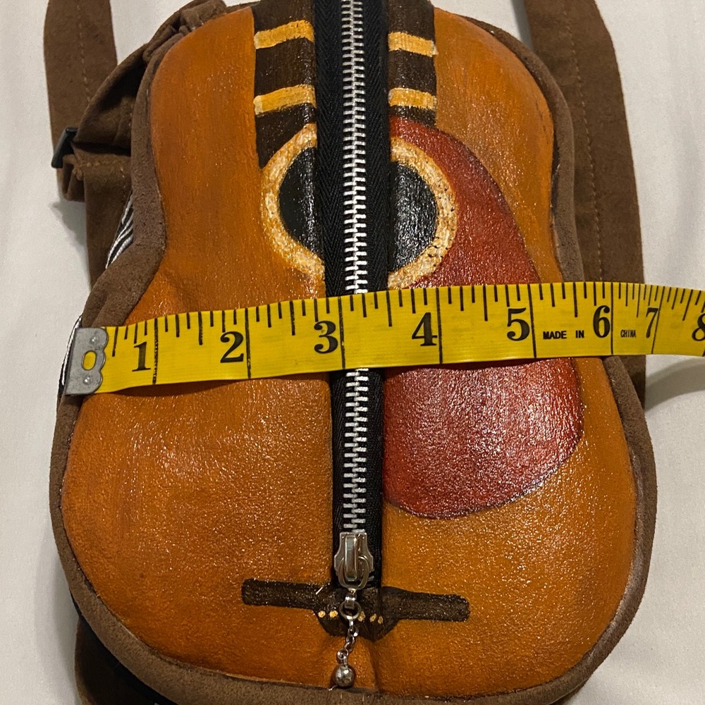 Violettes by Becky hand painted Guitar-Shaped Crossbody Bag - Picture 13 of 13